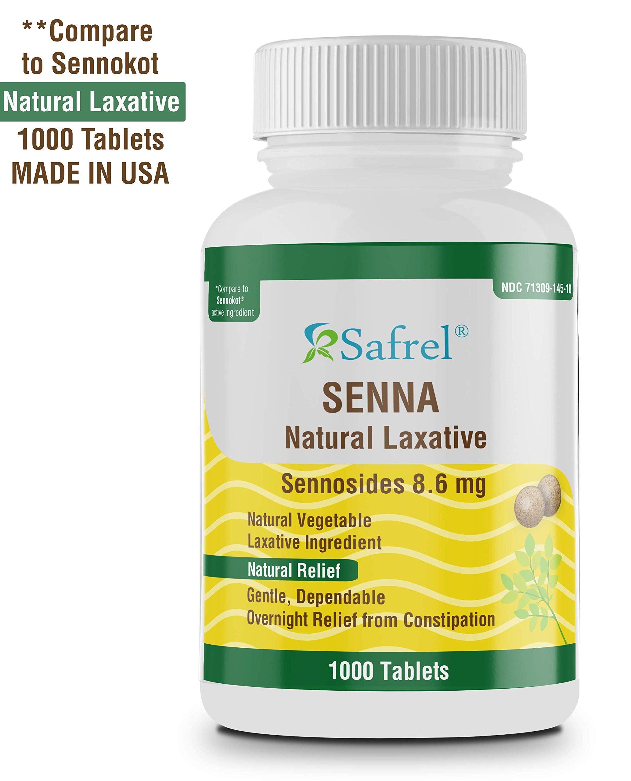 Safrel Senna: dosis 1000 para facilitar hábitos intestinales con conveniencia.