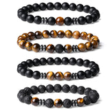 Pulsera Sahoottie ojo de tigre 8mm, estilo diario y sofisticado