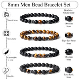 Pulsera Sahoottie lava roca 8mm, textura distintiva y moderna