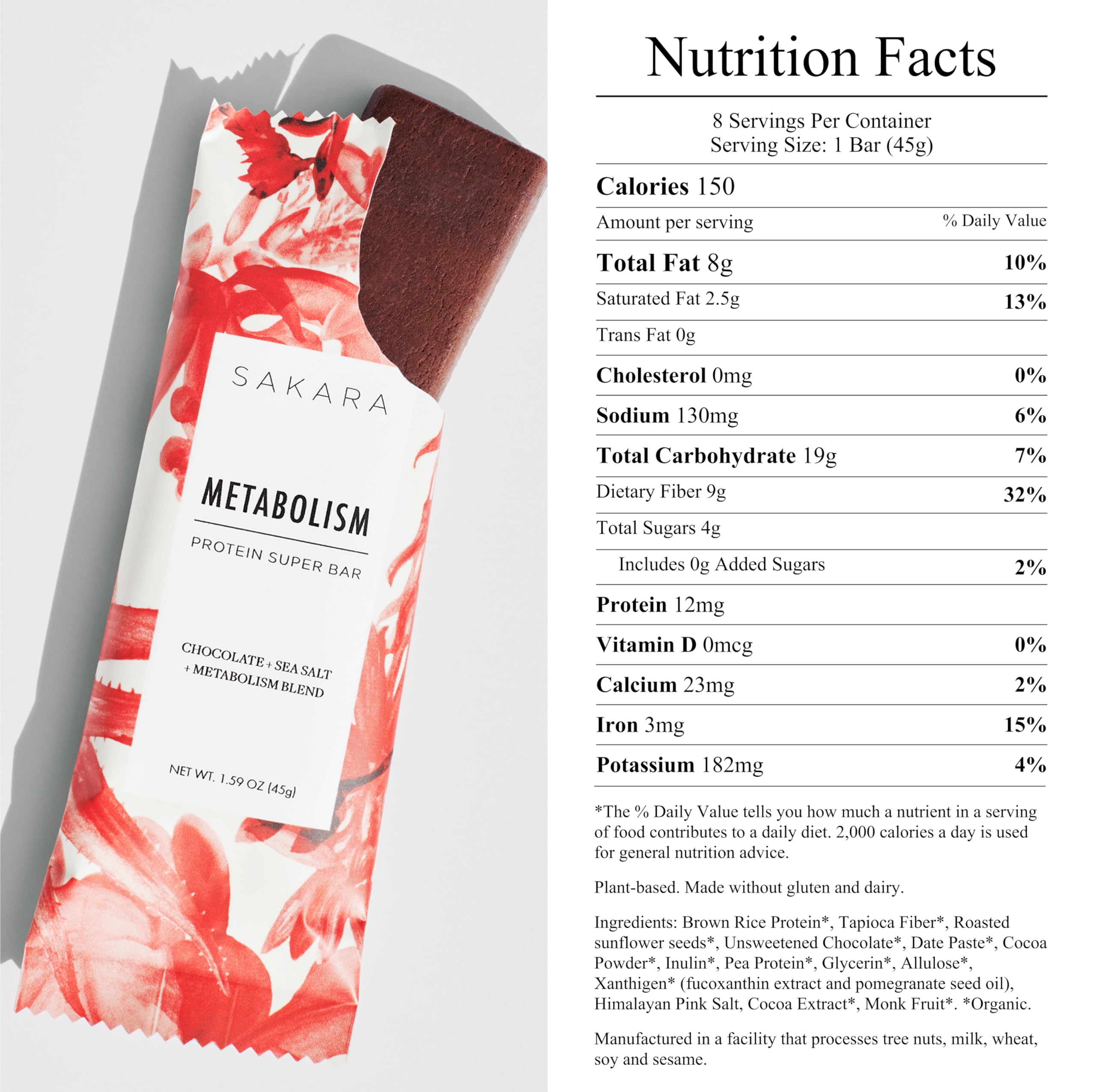 SAKARA Metabolism Super Bar: ideal para llevar al gym o al trabajo.
