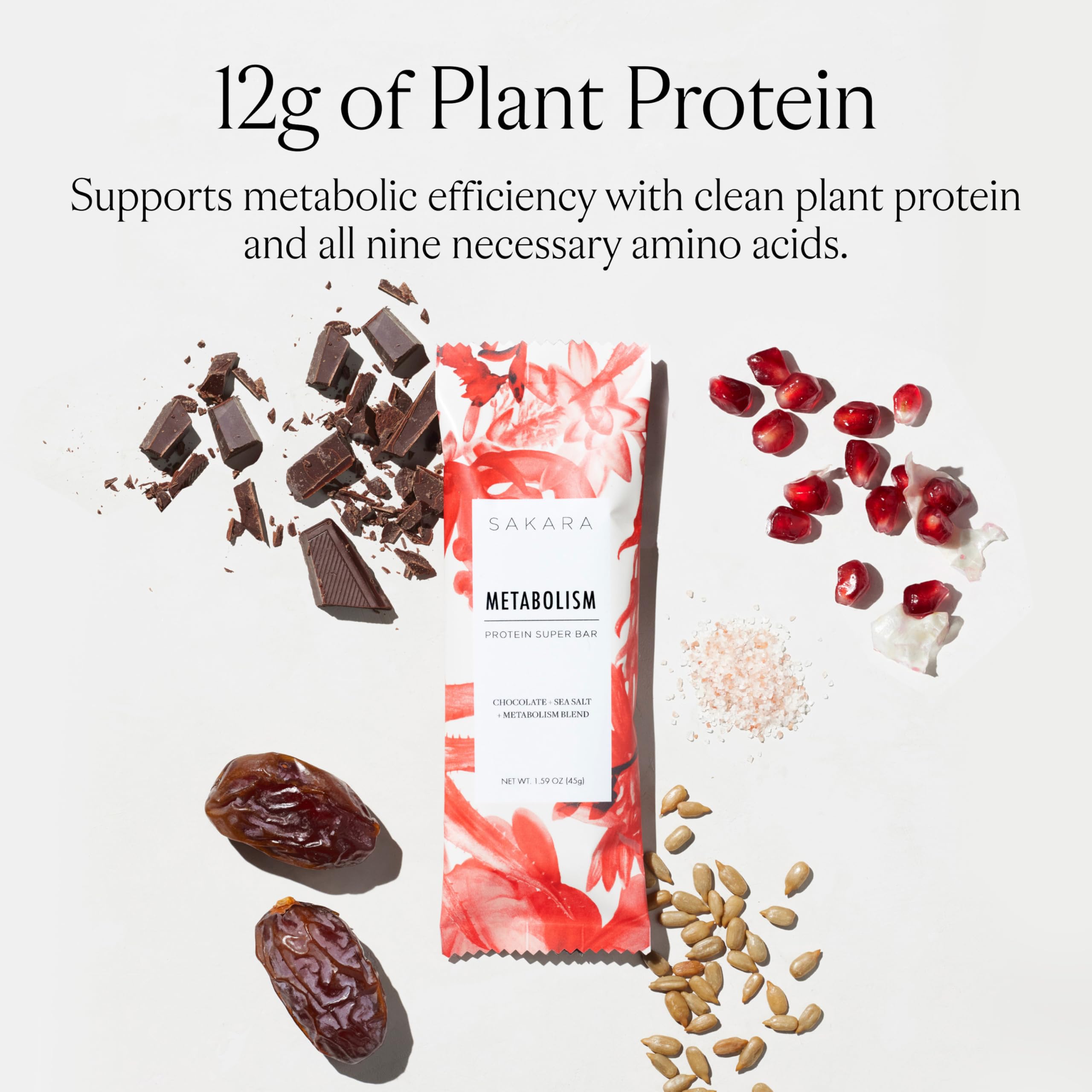 SAKARA Metabolism Super Bar: sabor chocolate con sal marina para snack equilibrado.