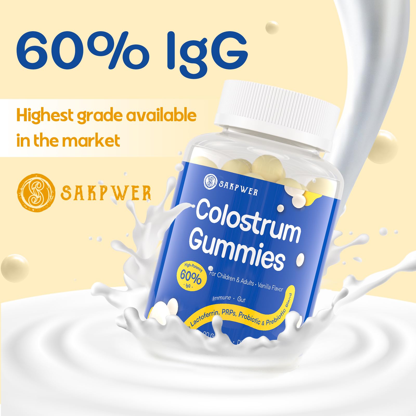 Sakpwer Colostro con lactoferrina, ingrediente clave para la inmunidad