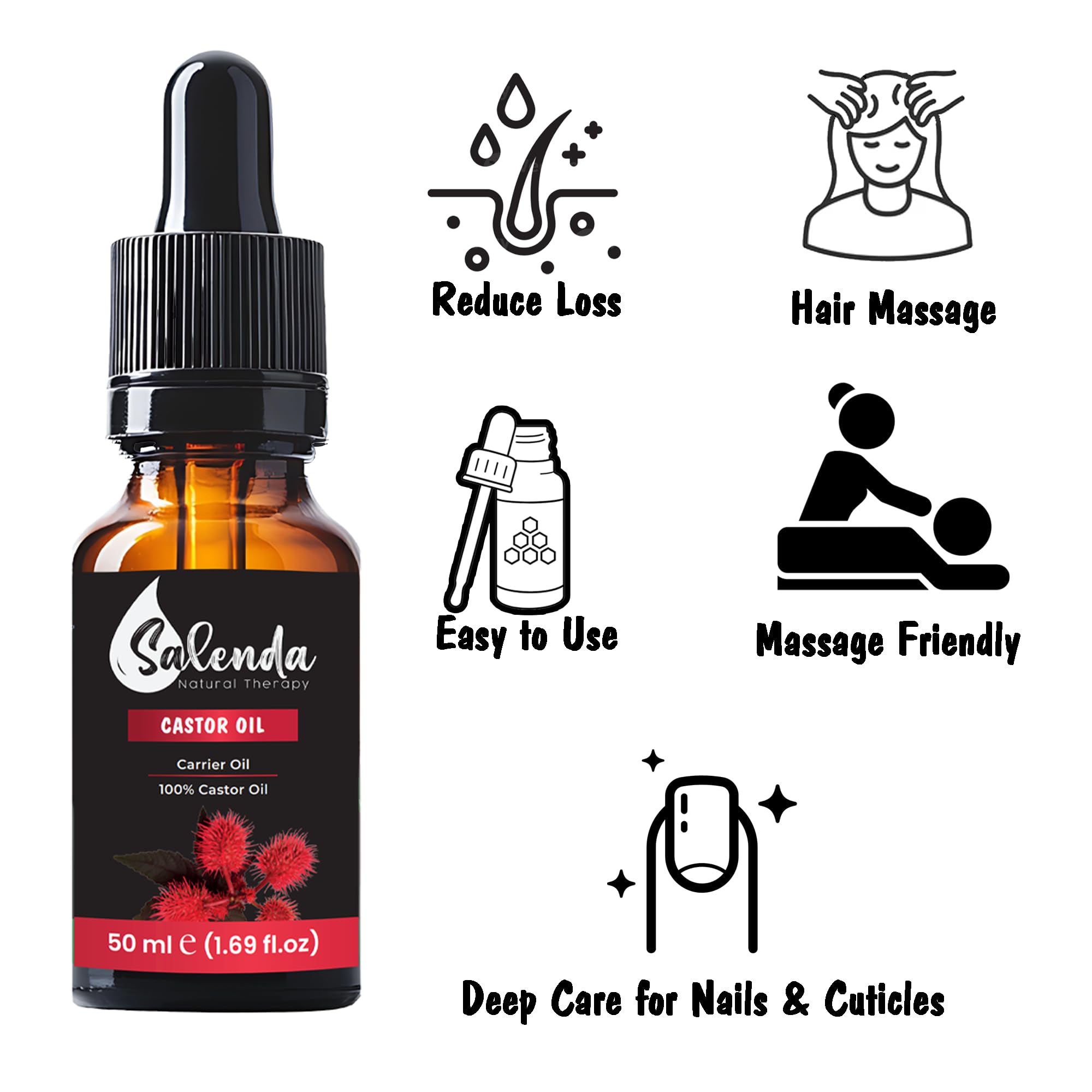 Kit de inicio Salenda para comenzar rutinas de cuidado con aceite de ricino