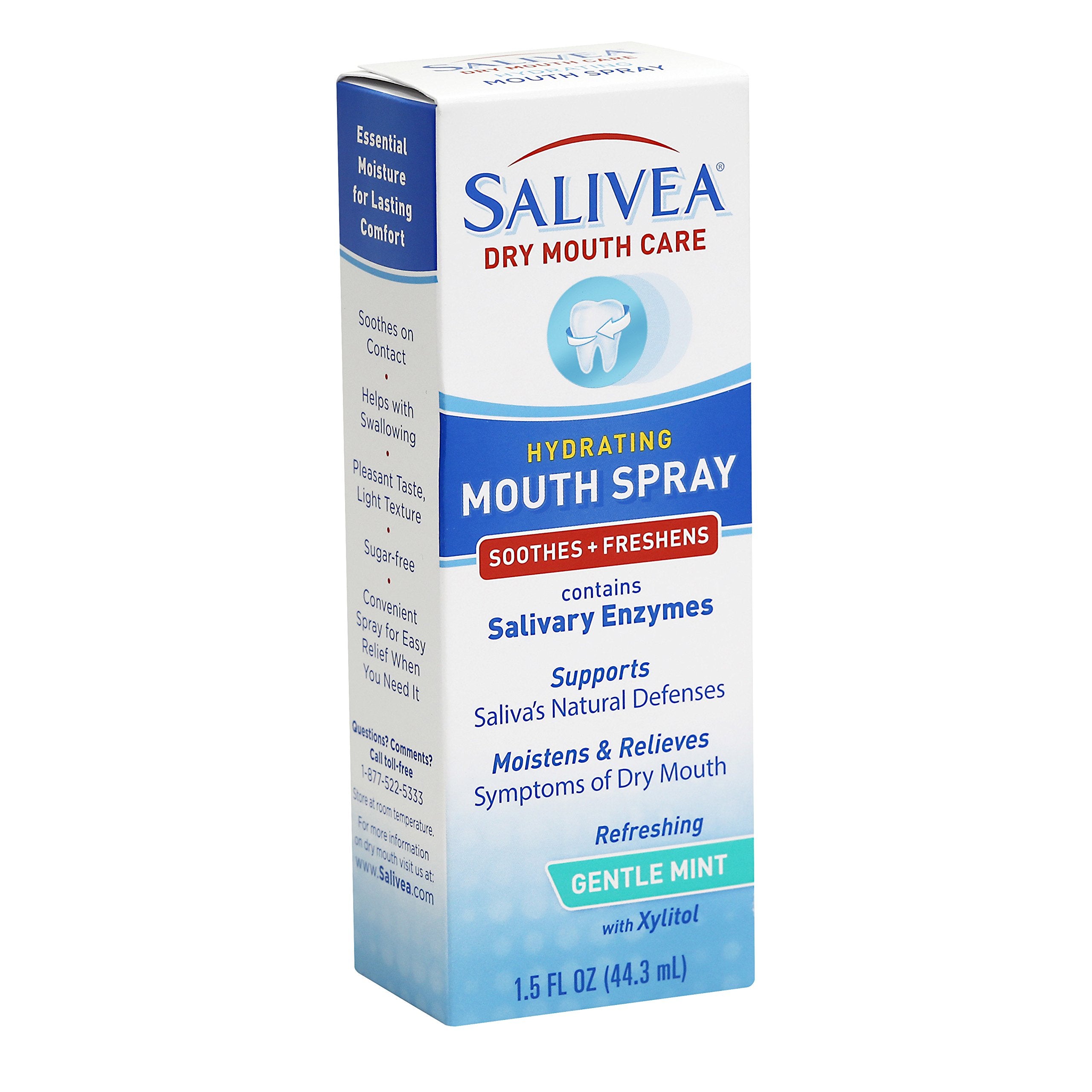 Salivea spray bucal: frasco de 1,5 onzas para hidratación rápida de boca seca.
