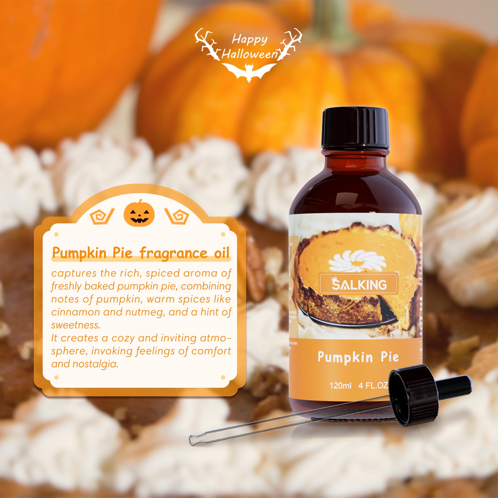 SALKING aceite aroma calabaza para difusor, fragancia otoñal intensa