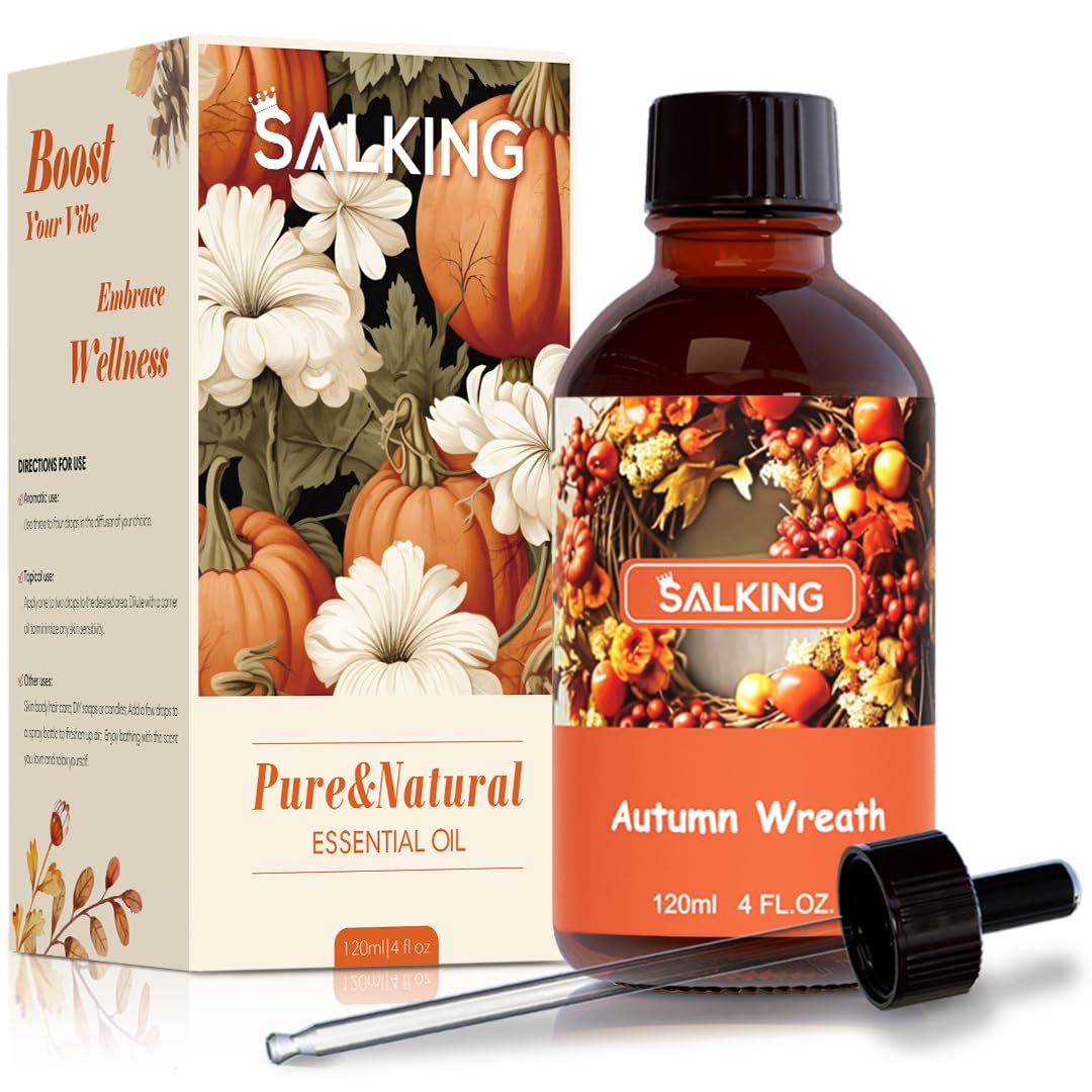 Frasco SALKING de aceite fragancia otoño en vidrio ámbar para difusor.