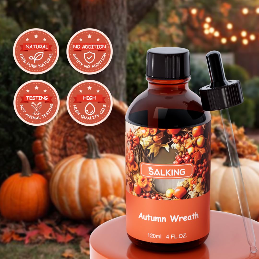 Velas artesanales con SALKING aceite fragancia otoño para atmósfera cálida.