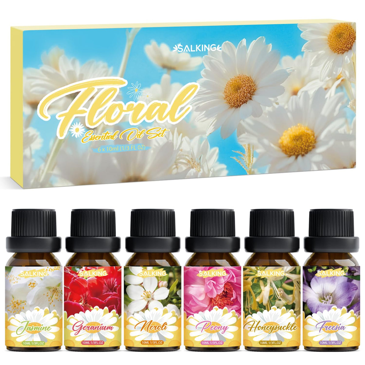 SALKING Jazmín: aceite esencial en botella ámbar para aromaterapia y ambientación