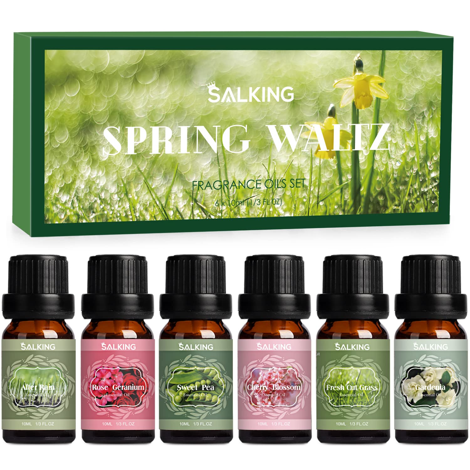 SALKING aceites de primavera, set de 6 frascos ámbar para fragancias duraderas