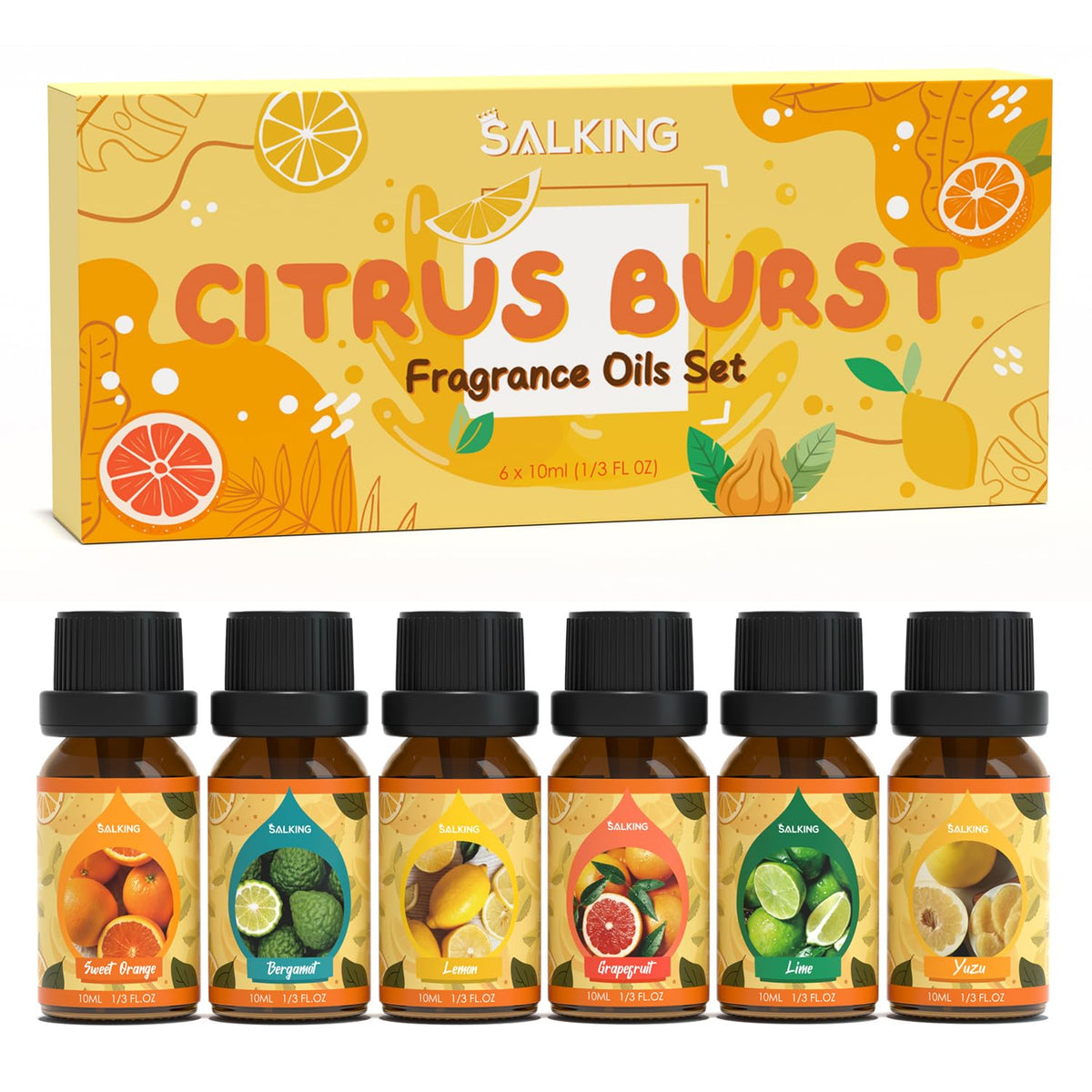 SALKING Citrus Burst Naranja Dulce – botella para difusor, aroma vigorizante.