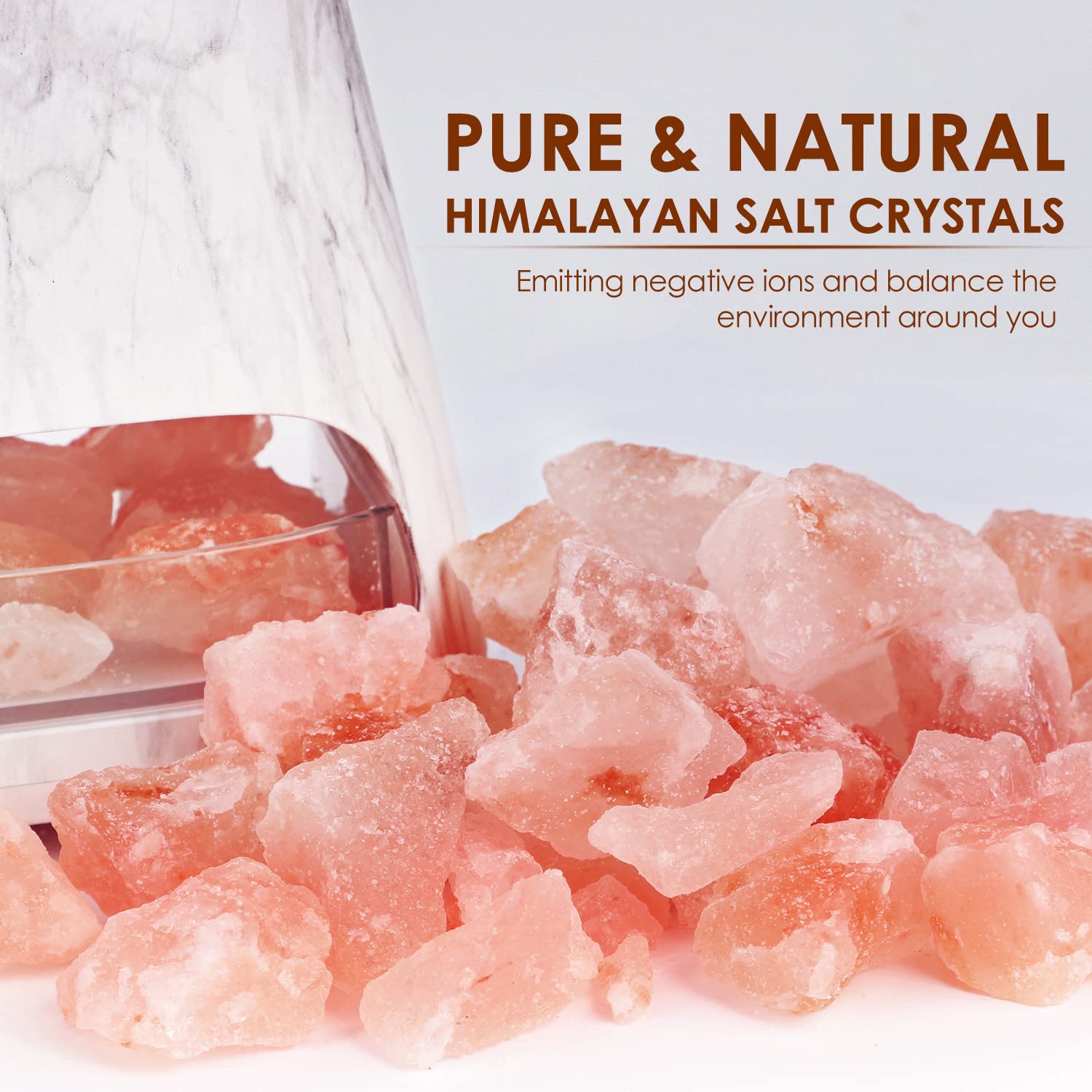 SALKING difusor con cristales de sal rosa, aromaterapia suave para relajación.