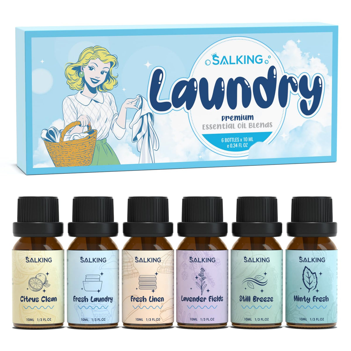 SALKING fragancia cítrica en botella para ropa, aroma duradero.