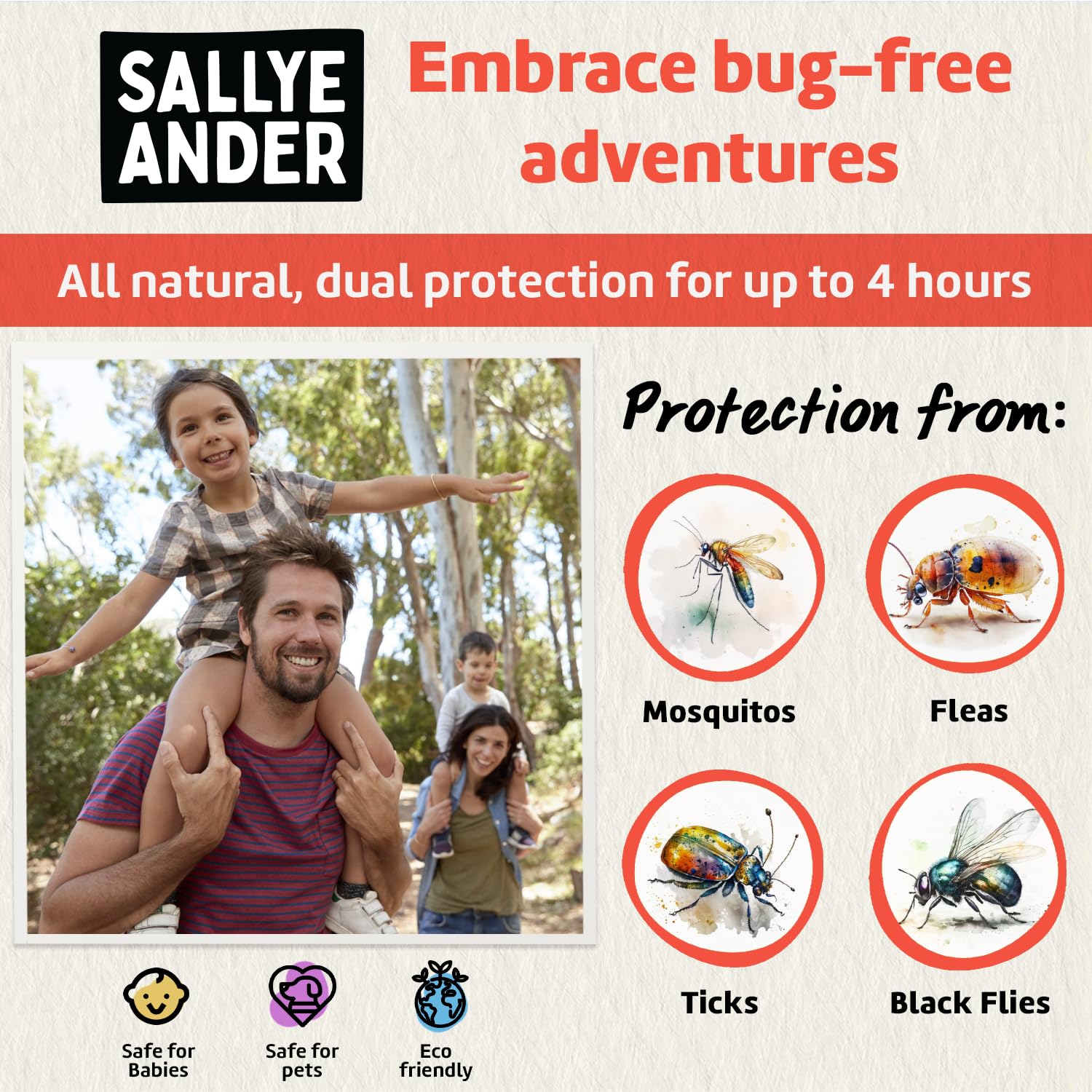 SALLYEANDER escena al aire libre, perfecto para camping.
