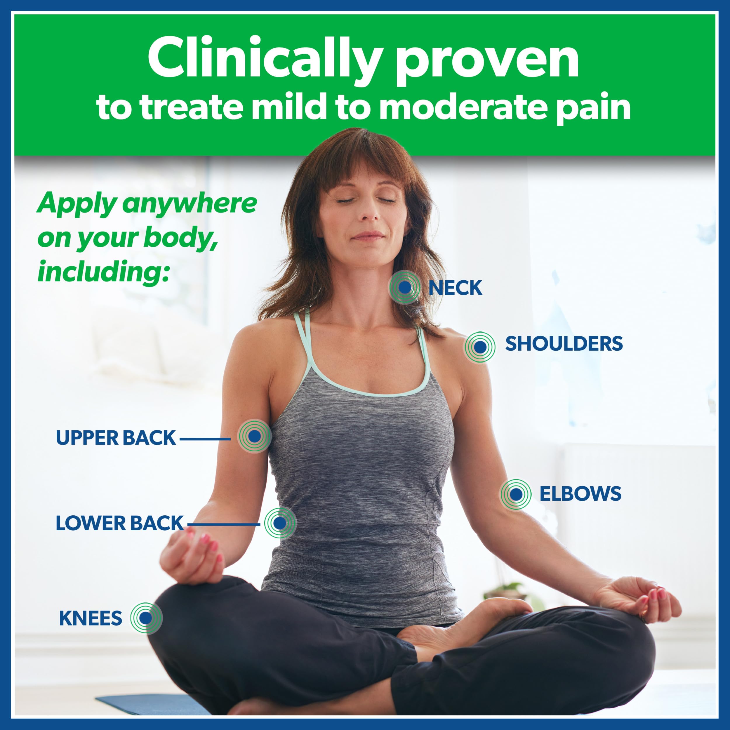 Caja Salonpas con 9 parches grandes para dolor muscular.