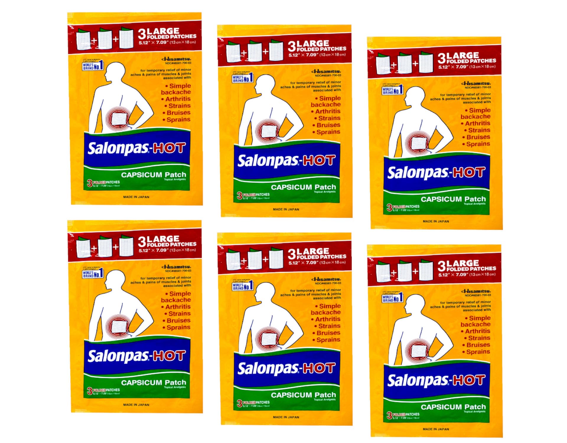 Salonpas parche de capsaicina 6 frente: alivio temporal para hombros y espalda
