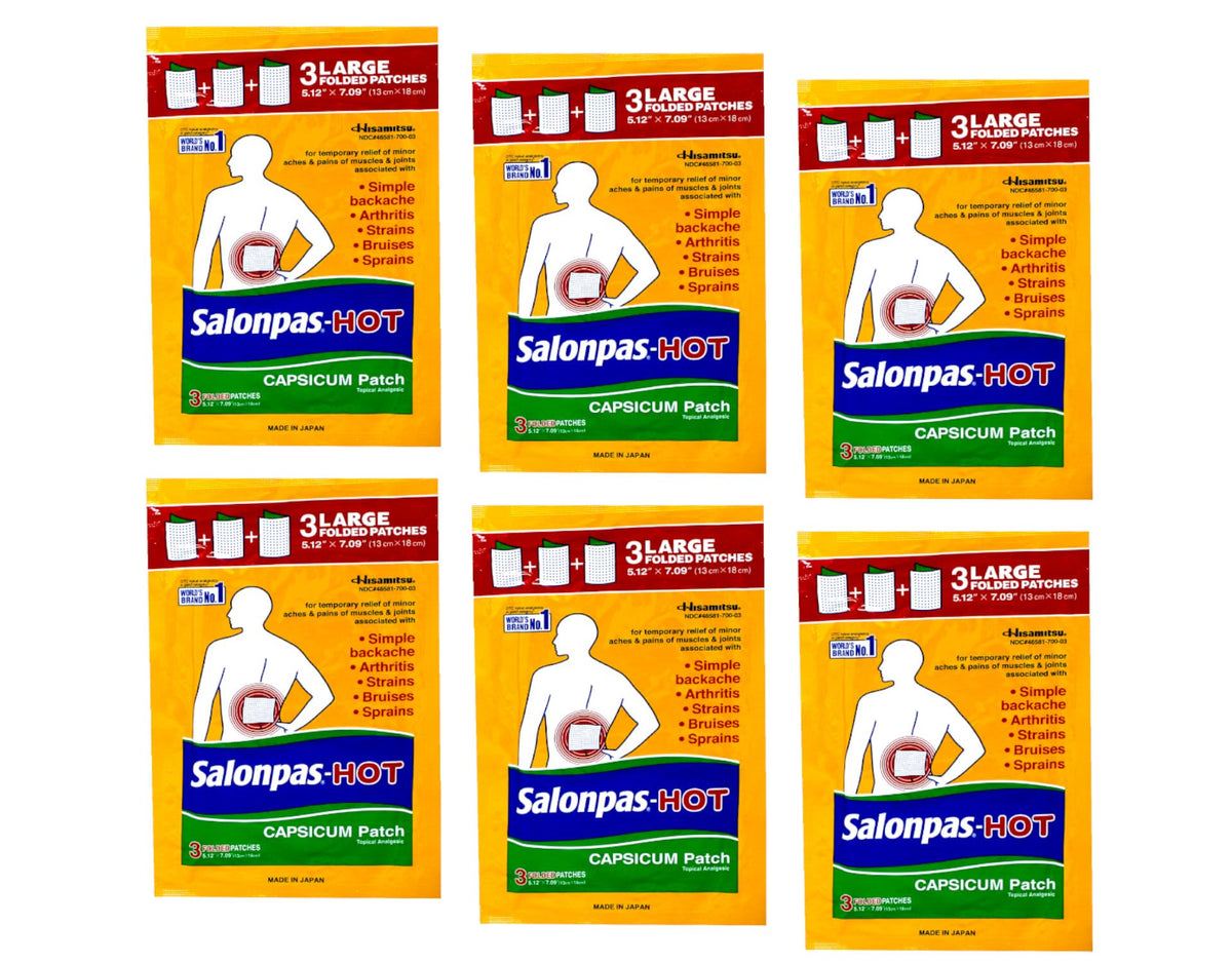 Salonpas parche de capsaicina 6 frente: alivio temporal para hombros y espalda