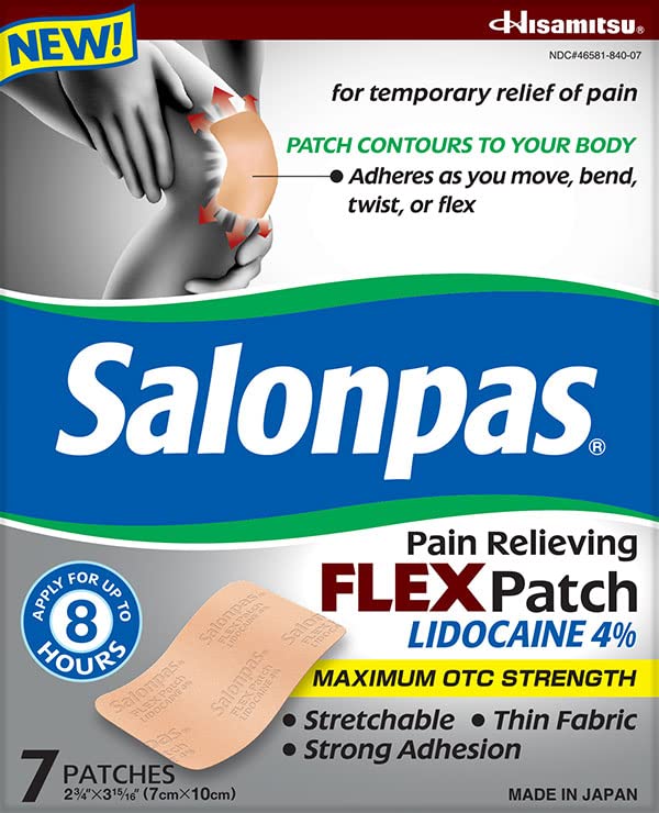 Salonpas parche con adhesión fuerte para mantenerlo en su lugar