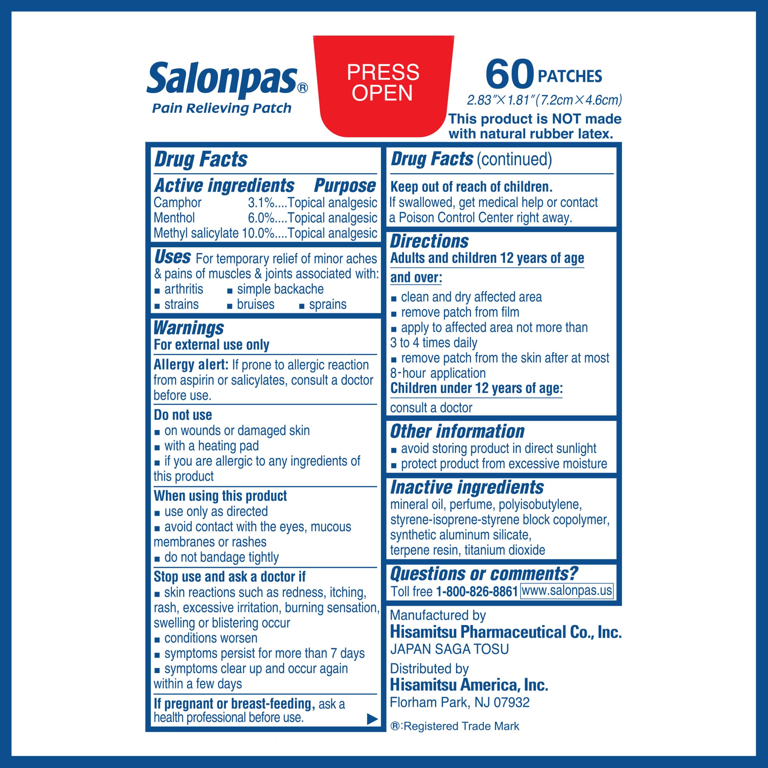 Parche Salonpas para articulaciones cubre múltiples zonas con enfoque local