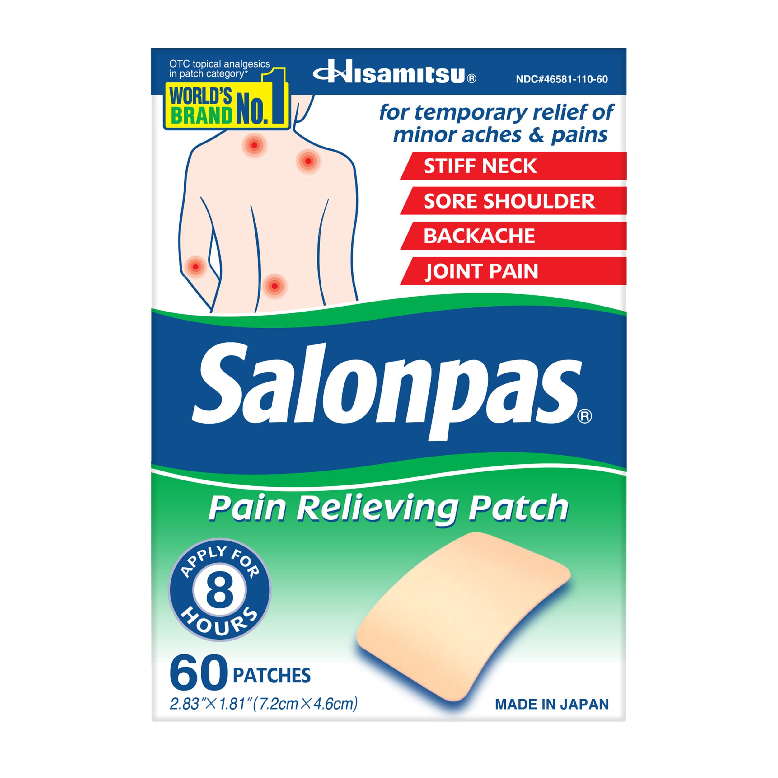 Parche Salonpas para la espalda ofrece alivio localizado y discreto durante el día