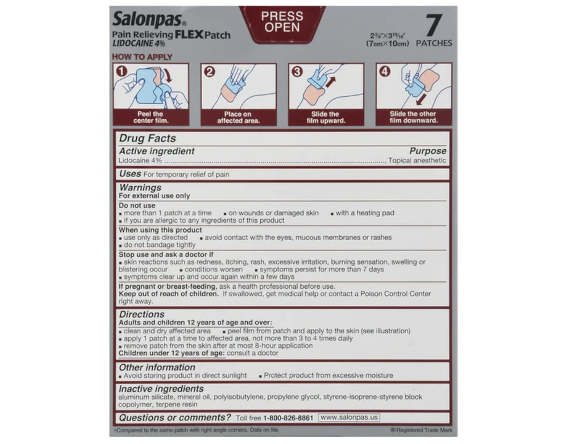 Salonpas parche sin fragancia para piel sensible