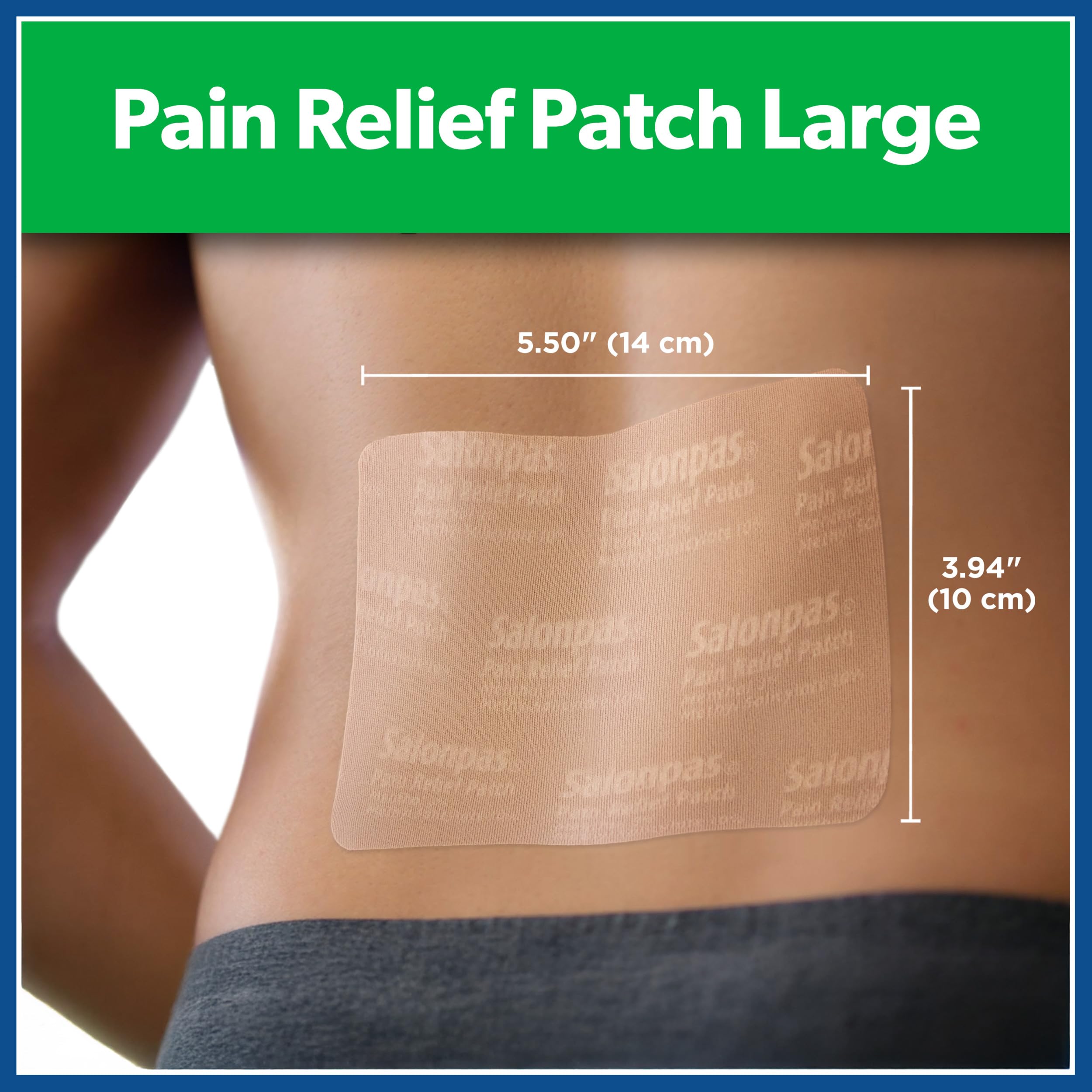 Parches Salonpas con tela flexible para movilidad diaria.