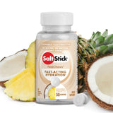 SaltStick Electrolyte Masticables en bote, sabor coco piña, para hidratación rápida durante entrenos.