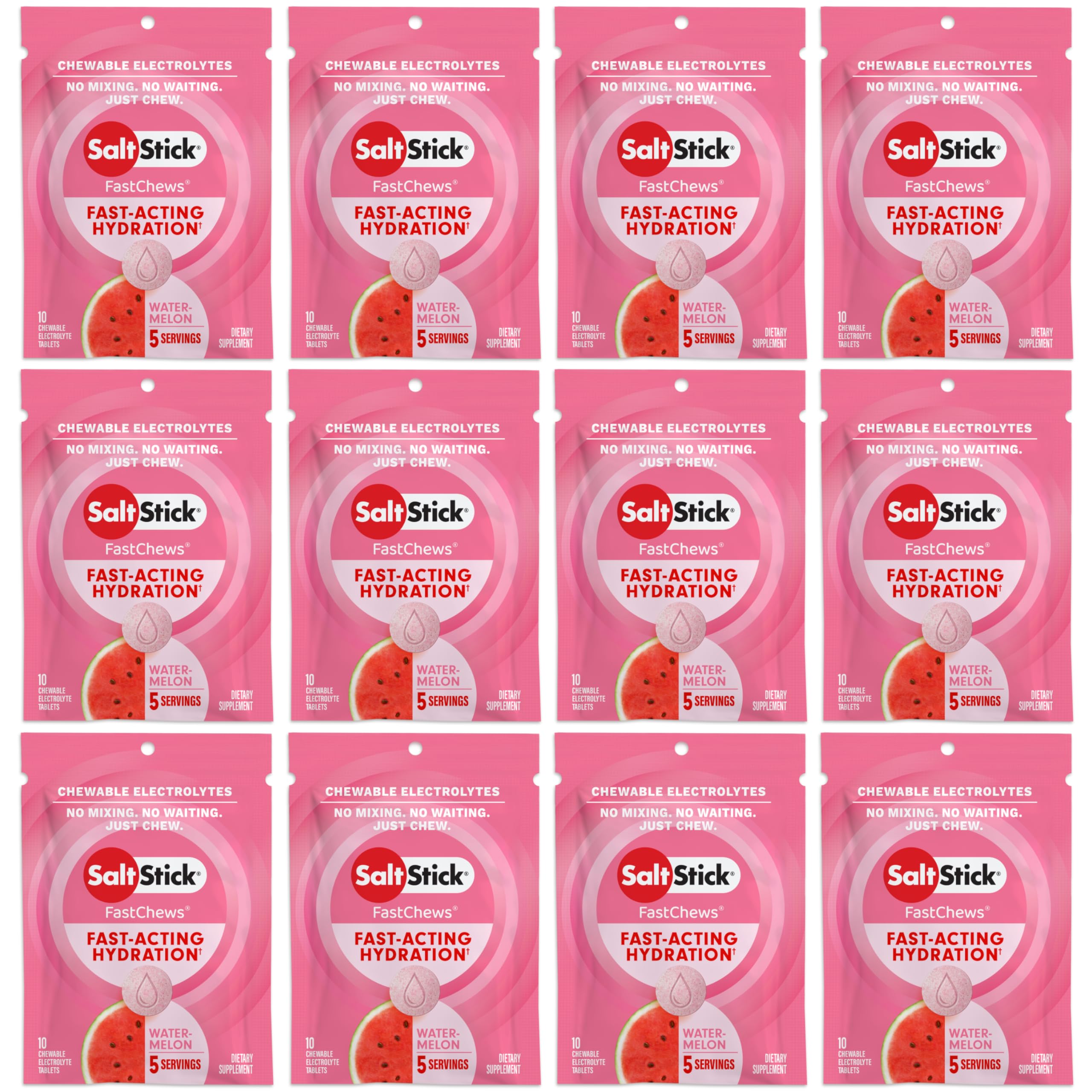 SaltStick FastChews melón en lata para hidratación durante la actividad física