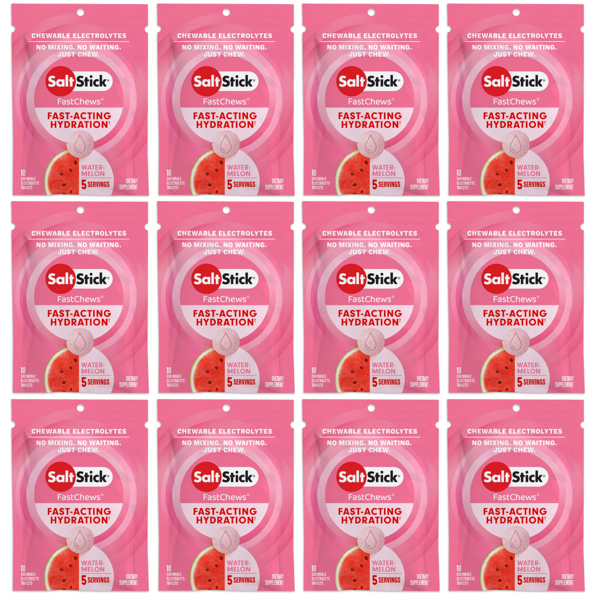 SaltStick FastChews melón en lata para hidratación durante la actividad física