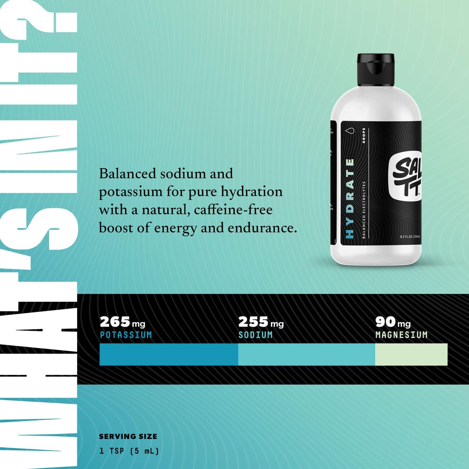 SALTT Hydrate: gotas sin sabor para mezclar en agua y mejorar la hidratación.
