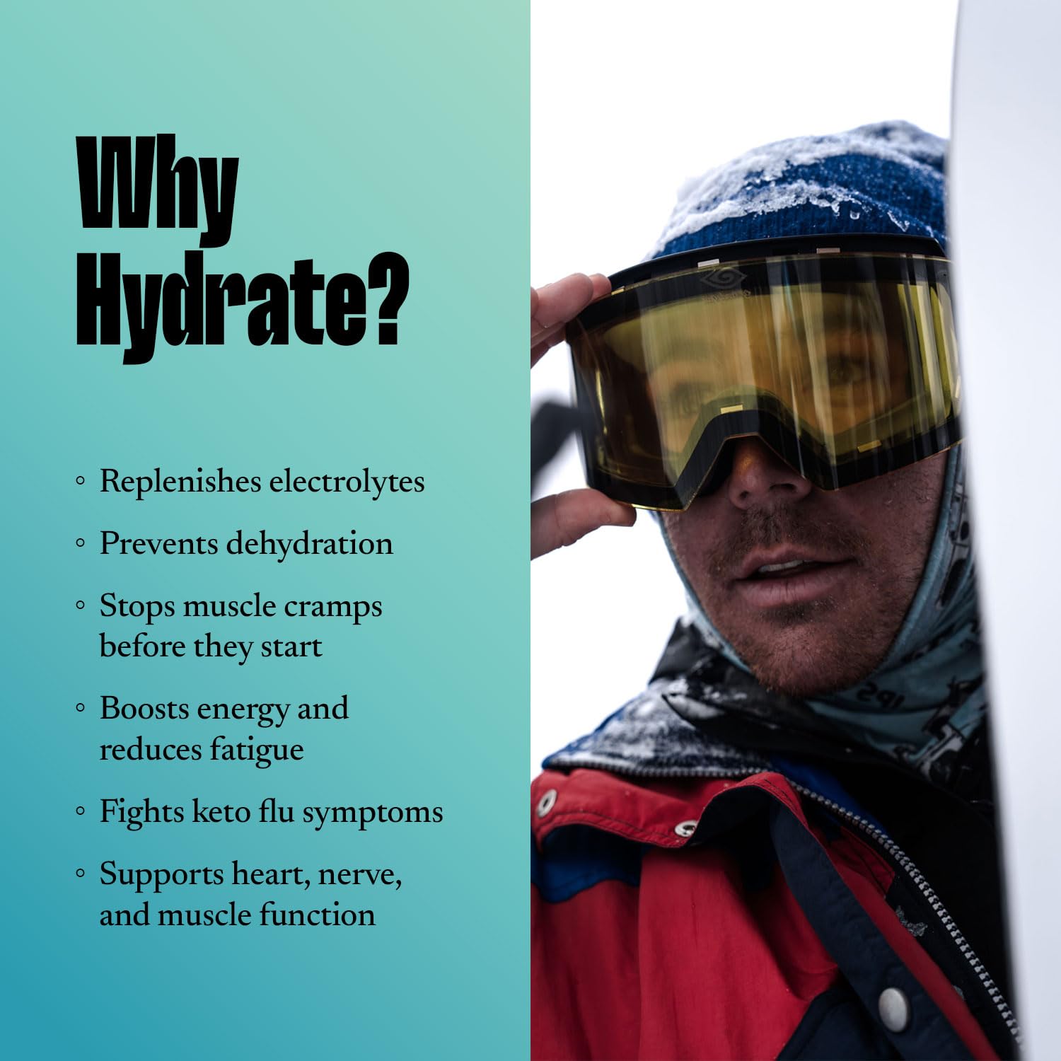 SALTT Hydrate: iconos vegano y sin gluten para confianza de compra.