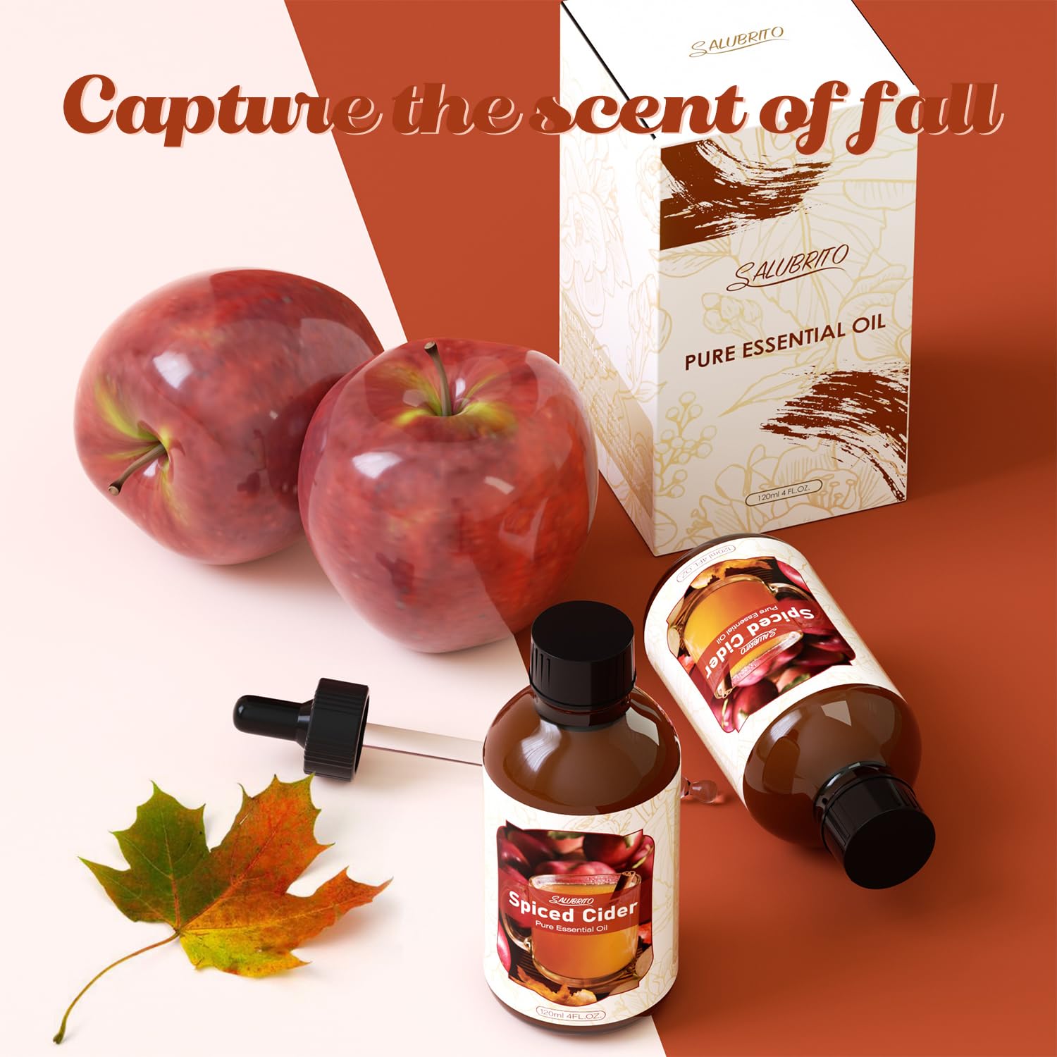 Salubrito Aceite Esencial Sidra Especiada, ambiente otoño, aroma cálido para difusor.