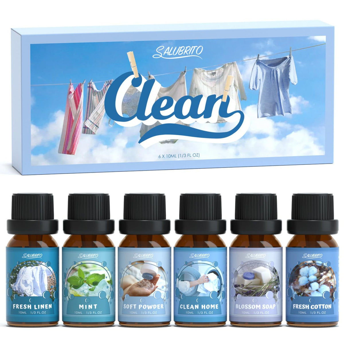 Salubrito botellas aceites esenciales algodón, perfuman suavemente el ambiente