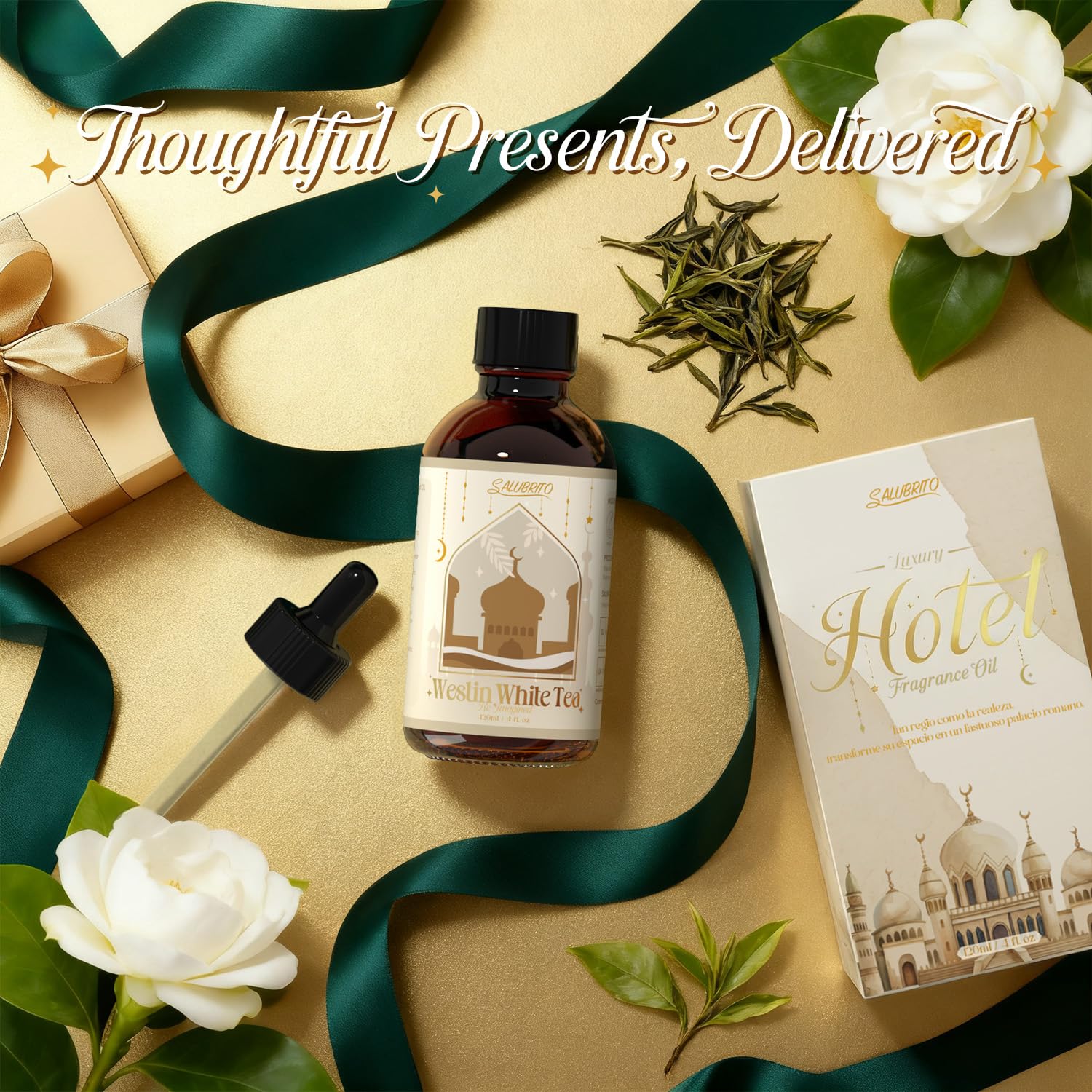 Salubrito Té Blanco para jabones artesanales, mezcla suave y elegante.