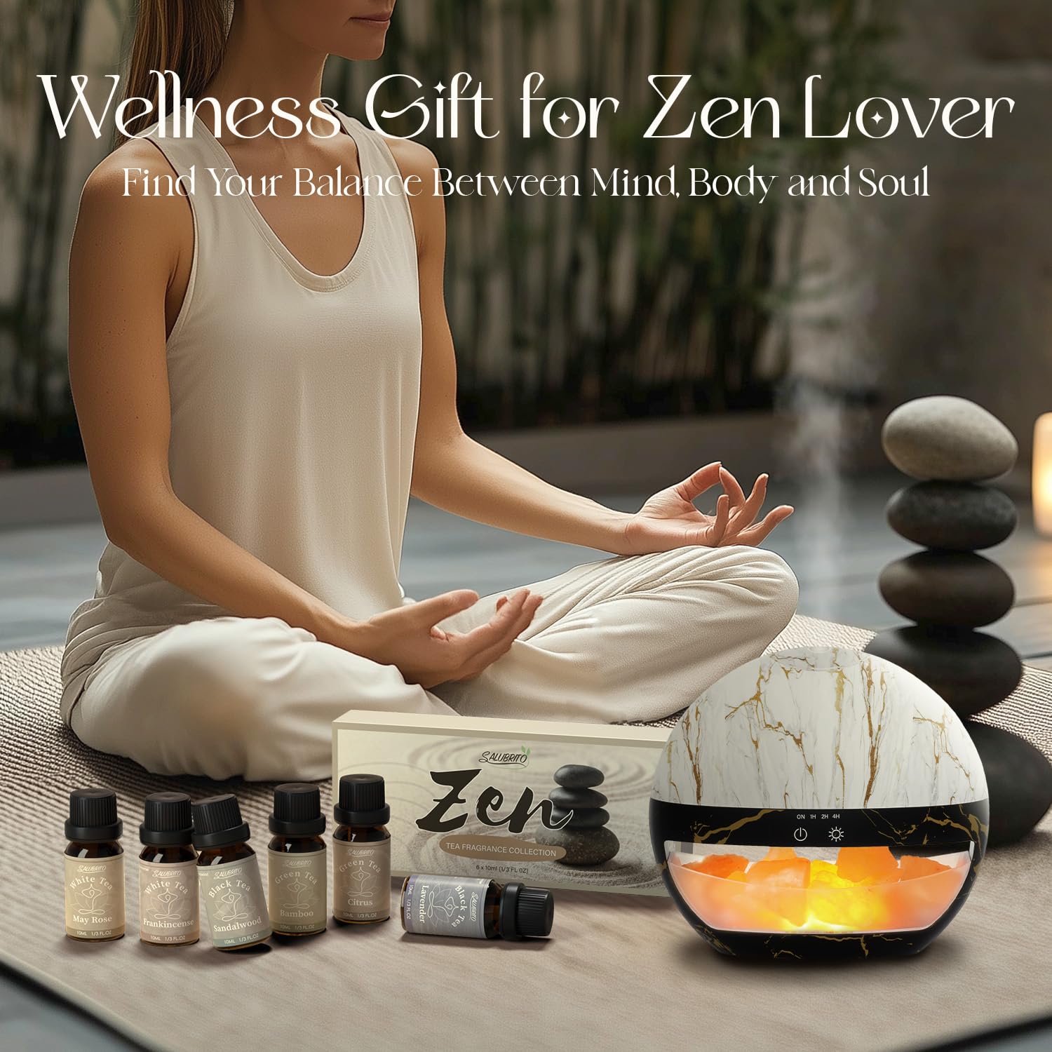 Salubrito Zen Set: aceites esenciales puros para uso diario en difusor