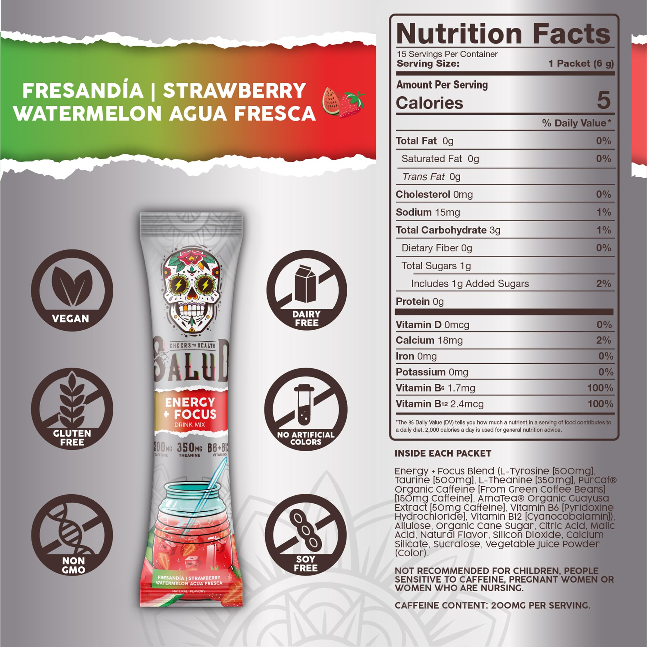 Salud Cafeína orgánica de doble fuente para energía estable durante entrenamientos
