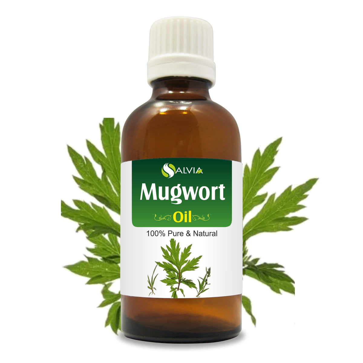 Salvia Mugwort Aceite, botella de 50 ml para uso externo en cuidado de la piel.