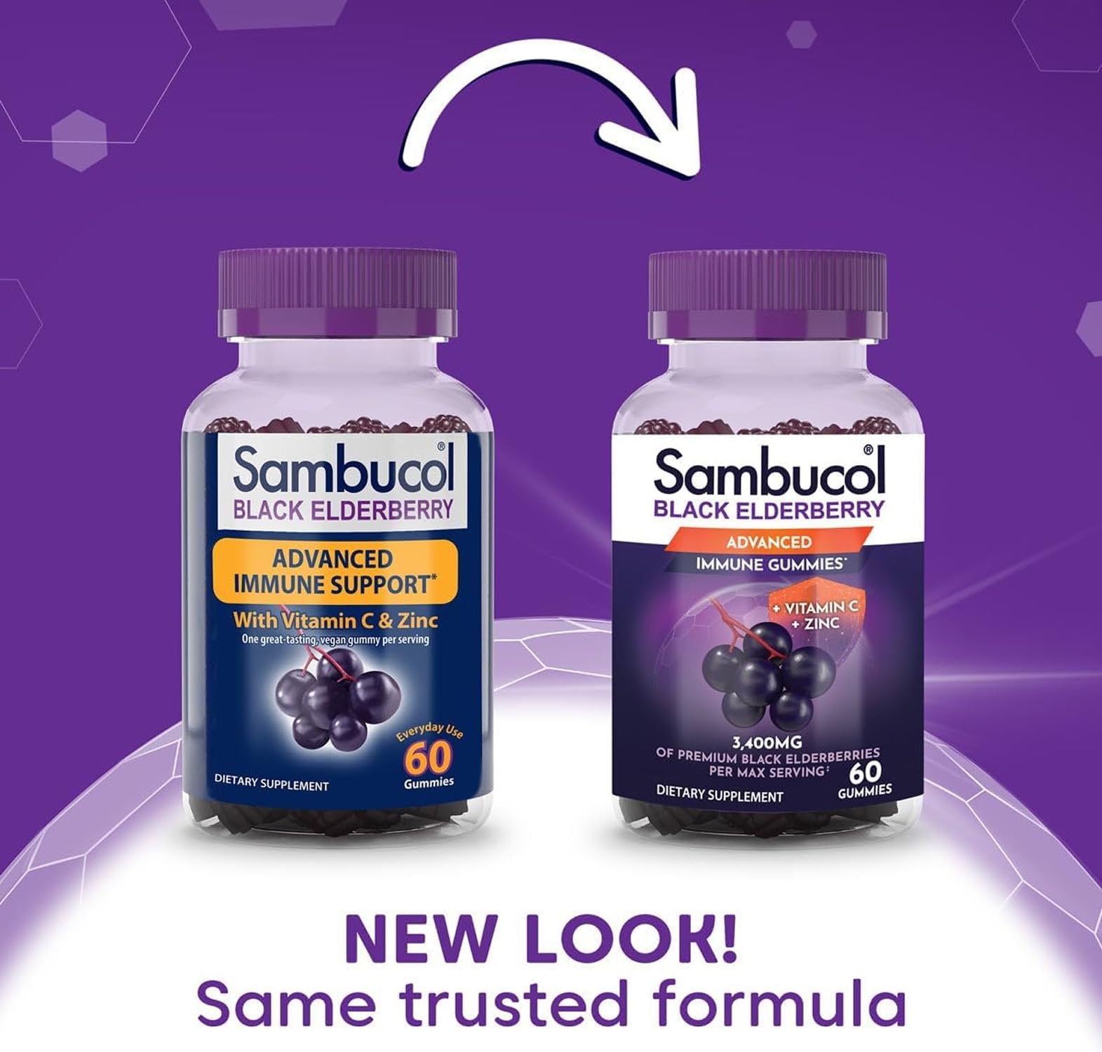 Sambucol gominolas, manos sosteniendo una gominola para consumo diario.