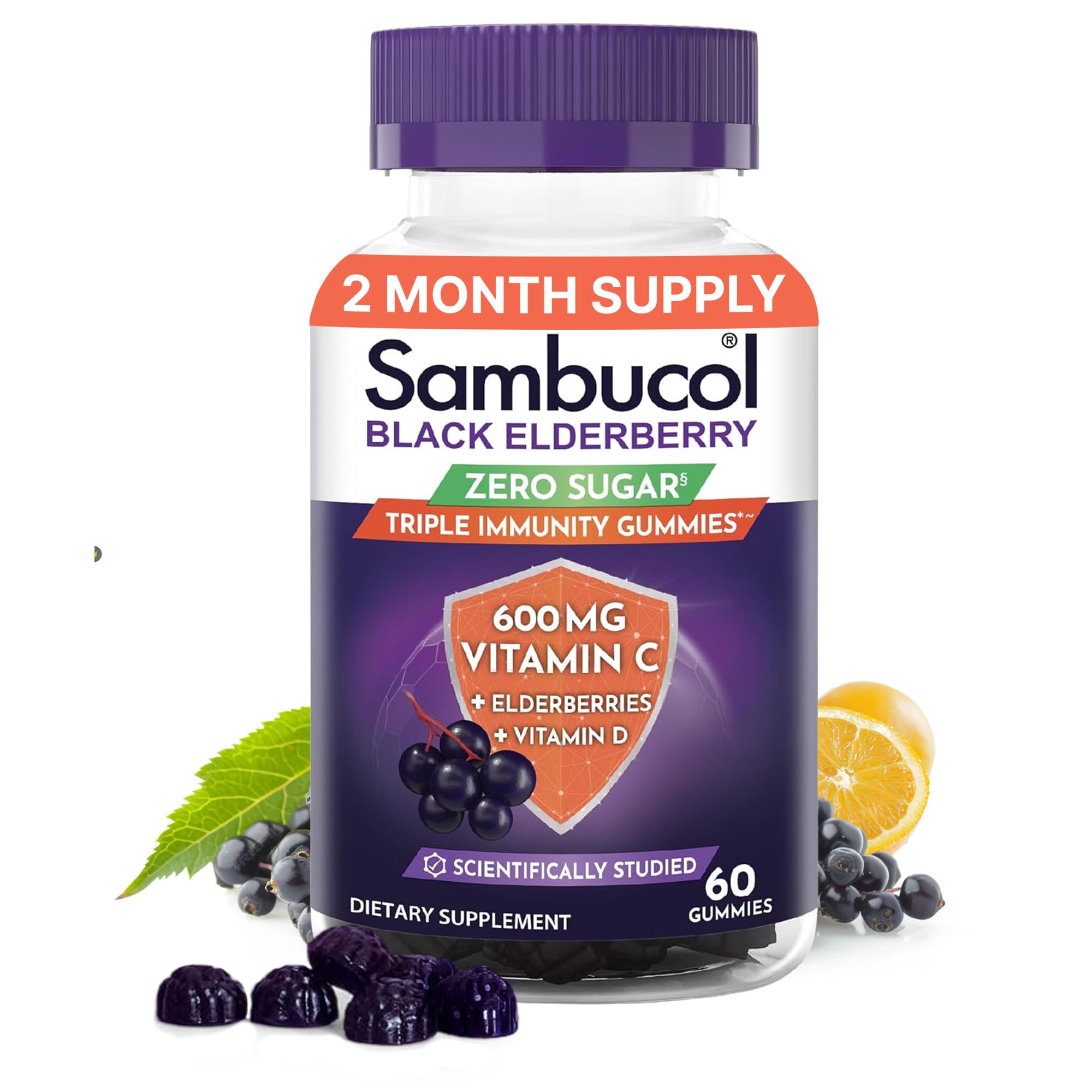Sambucol gominolas de saúco negro en frasco, forma masticable para apoyar la rutina diaria.