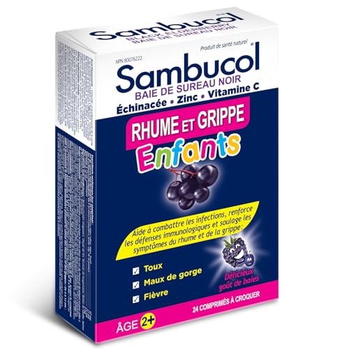 Caja envase Sambucol Niños Chupables, formato práctico para uso familiar.