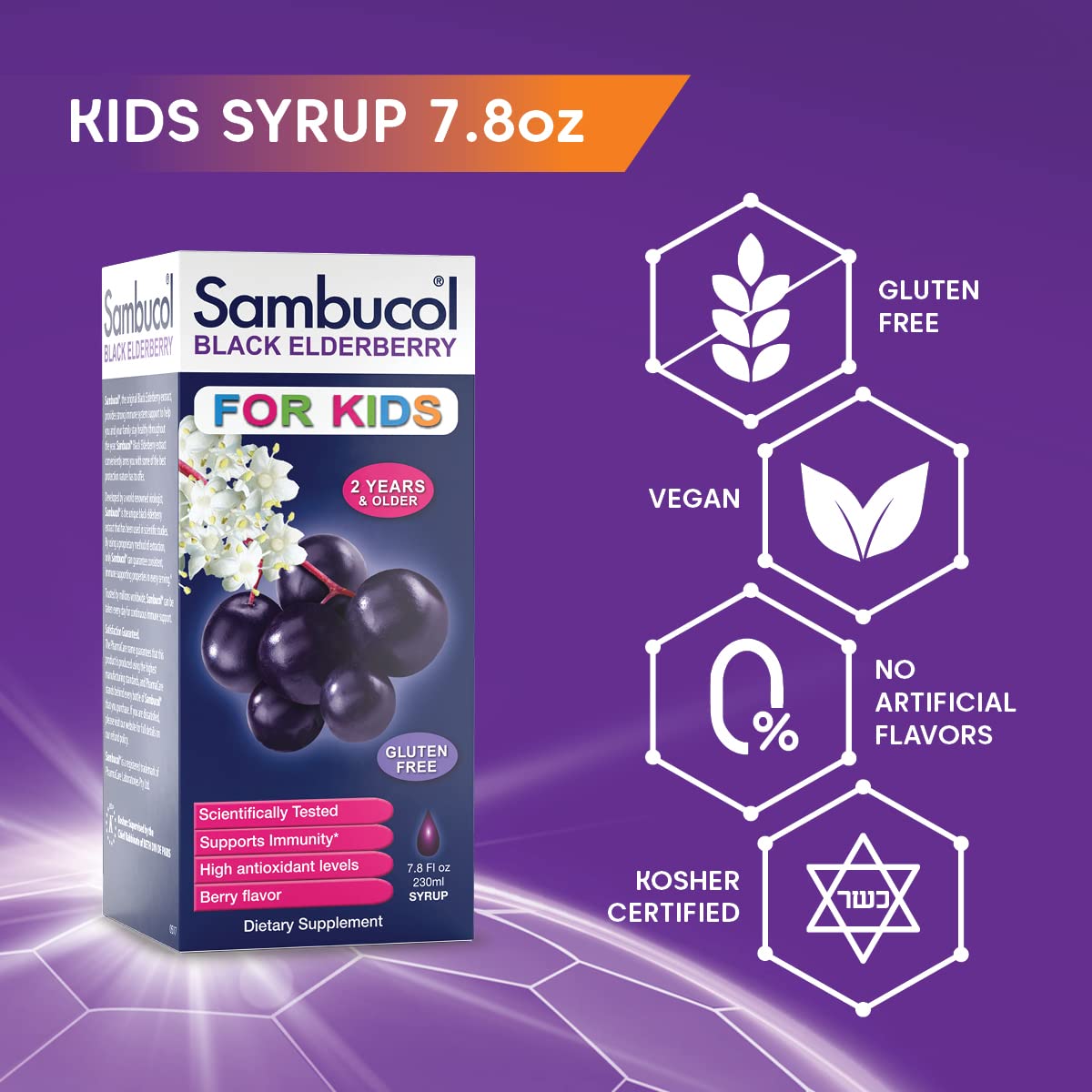 Sambucol Niños jarabe con sabor a bayas agradable para niños