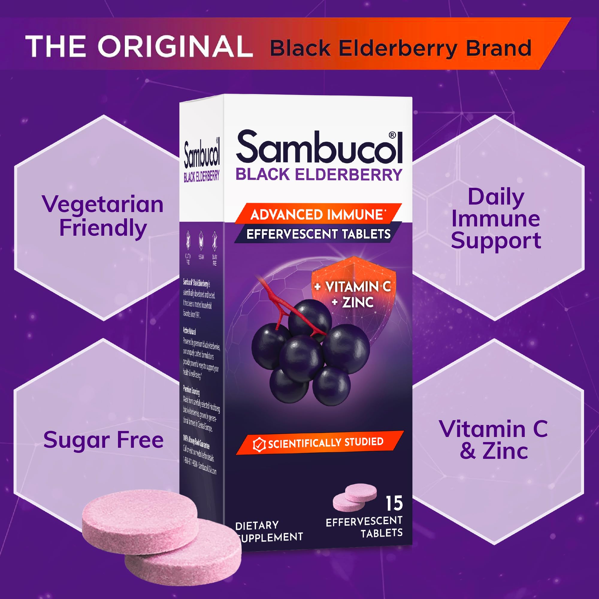Sambucol sin aromas artificiales para consumo diario.