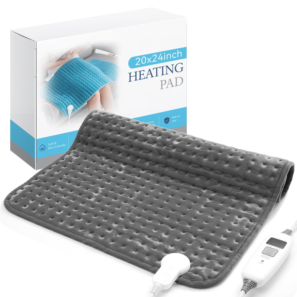 SameBed Almohadilla eléctrica de calor vista frontal para espalda y cuello con relajación