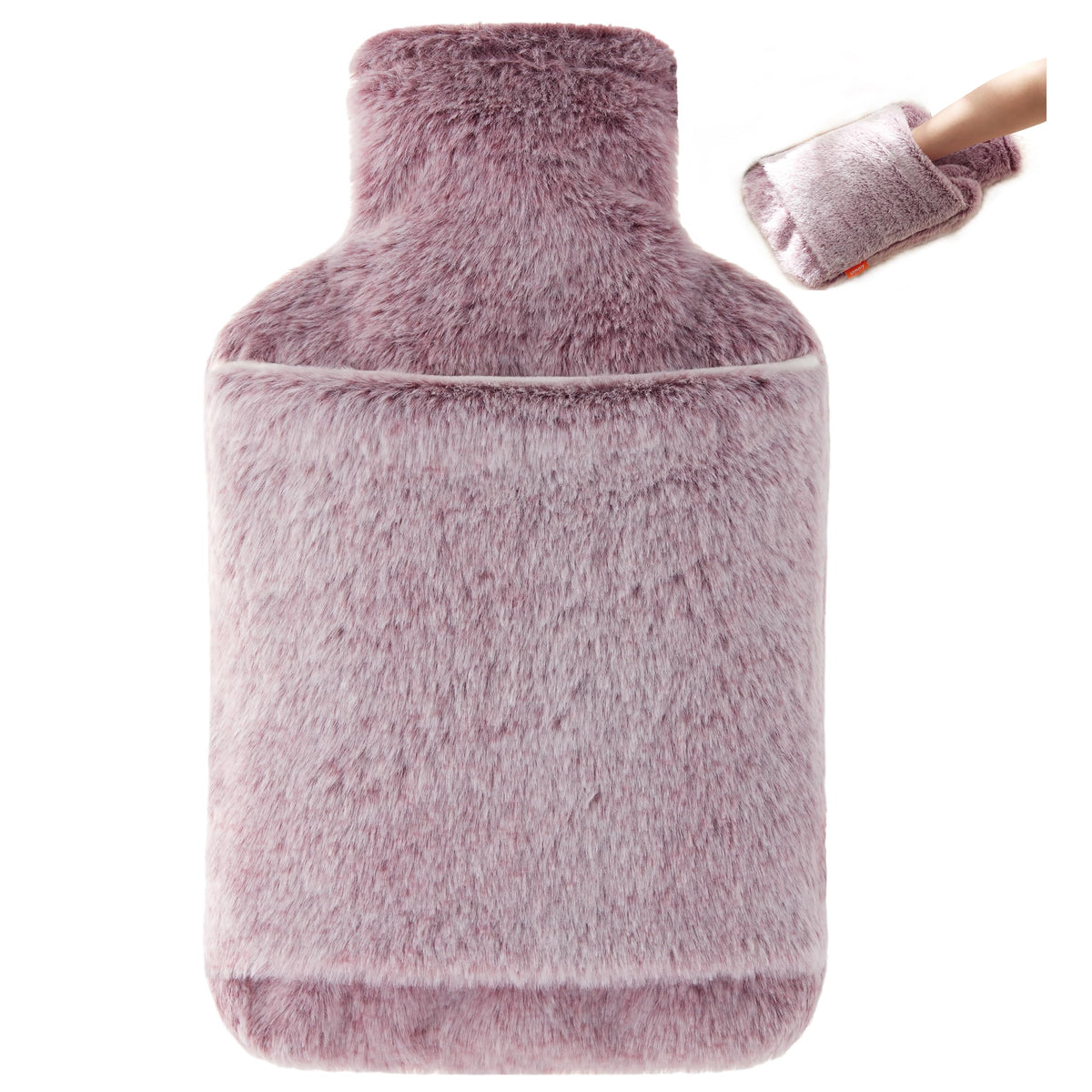 Samply bolsa de agua caliente 2L con funda rosa: fácil de llenar y calentar.