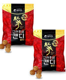 SAMSIDAE caramelos ginseng rojo coreano dorado, empaque visible, sabor intenso y energía suave.
