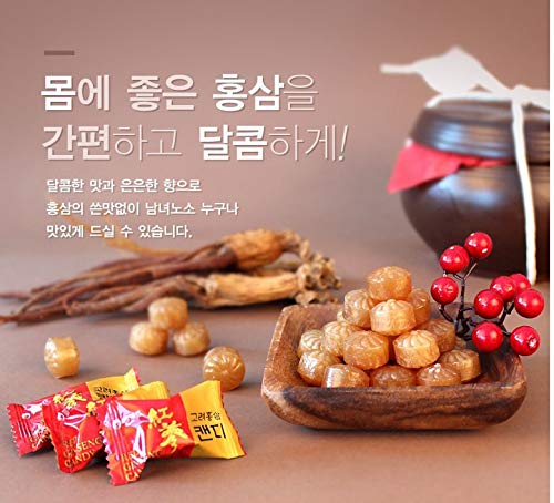 SAMSIDAE caramelos ginseng rojo coreano dorado, ideal para regalo y momentos de descanso.