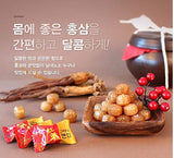 SAMSIDAE caramelos ginseng rojo coreano dorado, ideal para regalo y momentos de descanso.