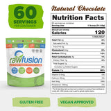 SAN Rawfusion cuchara medidora, proteína vegetal chocolate, fácil de medir para recetas rápidas.