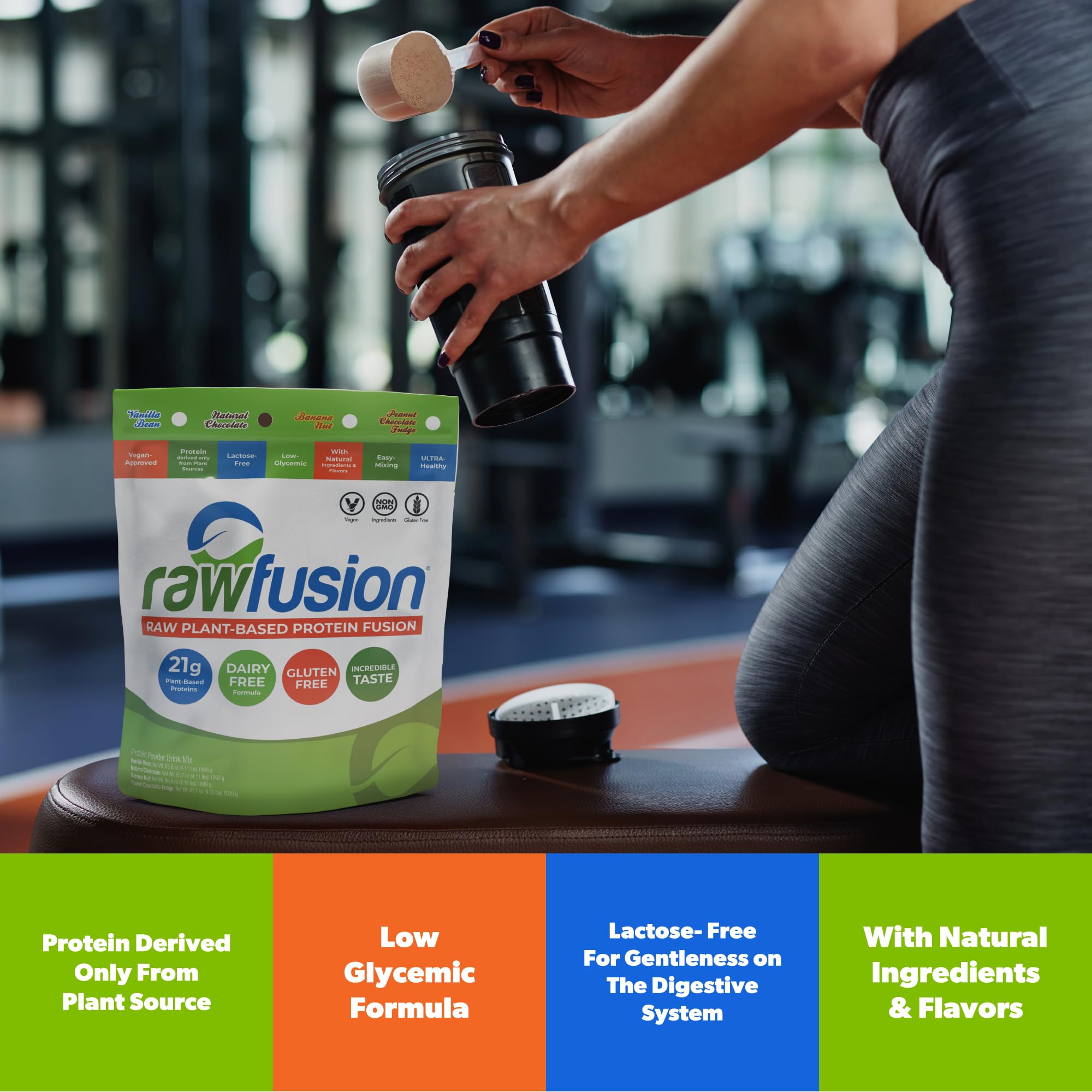 SAN Rawfusion etiqueta sin gluten, proteína vegetal chocolate, opción limpia para dietas.
