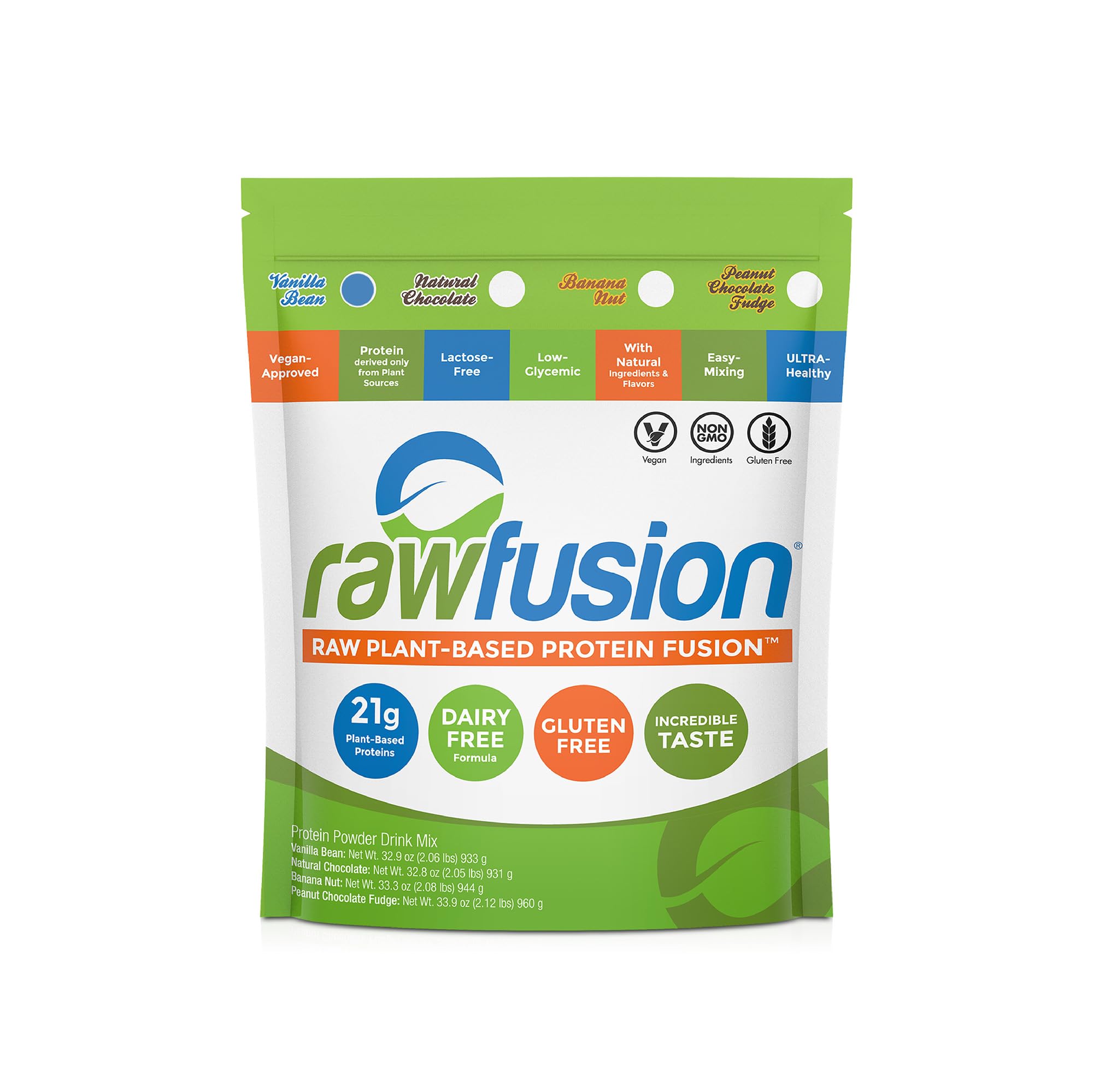 SAN Rawfusion proteina vegetal vainilla, envase; apoyo nutricional sin gluten para diario.