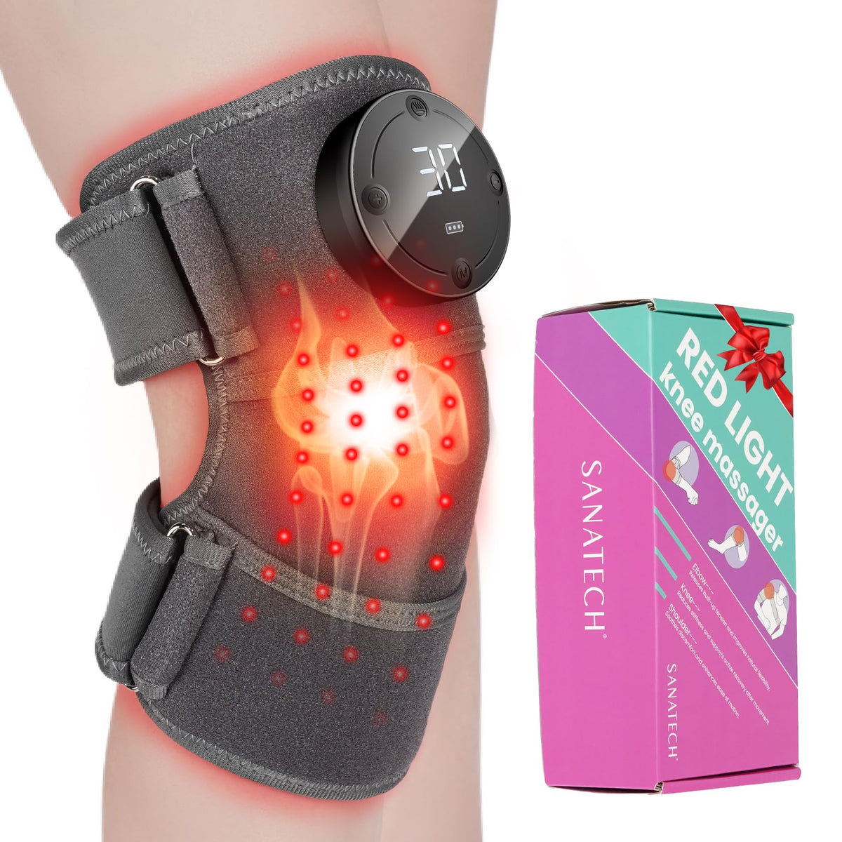 SanaTech faja rodilla luz rojo: uso diario para favorecer la circulación.